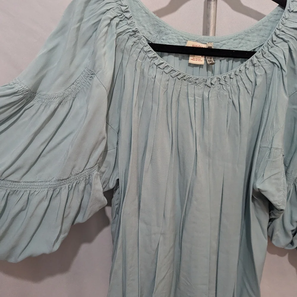 Sundance Blue Blouse With Flare Sleeves L - Picture 5 of 15